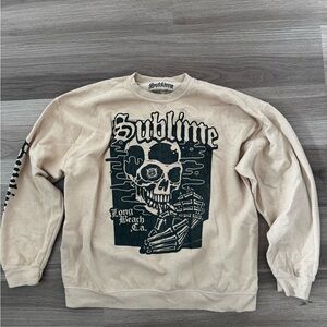 Cream Graphic Men's Sweater